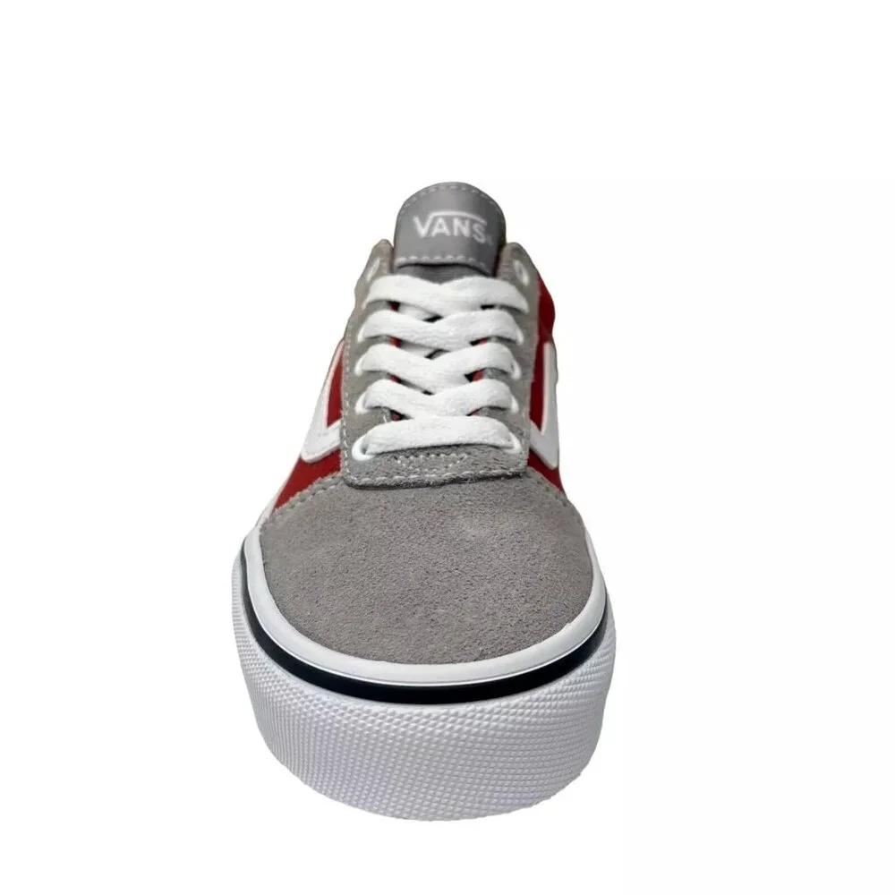 Vans‎ Ward Youth Boy's Suede Casual Sneakers Size 2 Gray Burgundy Classic Style
